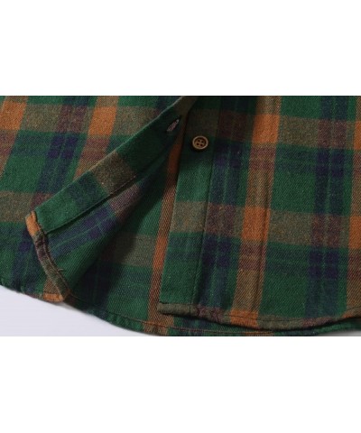 Flannel Shirts Womens Long Sleeve Button Down Plaid Shirts Casual Green Blue Flannel $20.07 Blouses