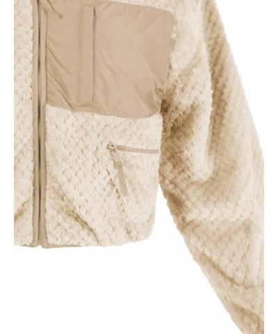 Women's Cropped Front Two Pocket Snap Quilted Padding Bomber Jacket Yawcjl0021 Cream $17.55 Jackets