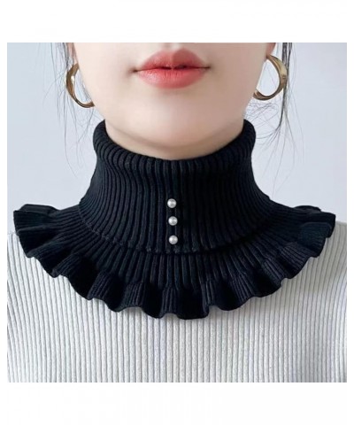 Fake Turtleneck Women's Turtleneck with Pearl Dickey Collar Wear Sweater Hoodie High Neck Mock Collar Knitting E-3p $11.88 Sw...