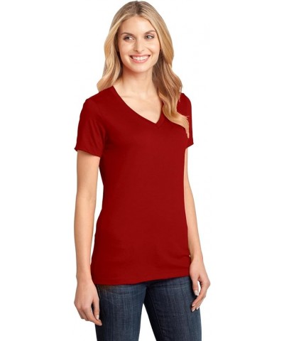 Ladies Perfect Weight V-Neck Tee. DM1170L Classic Red $6.90 T-Shirts