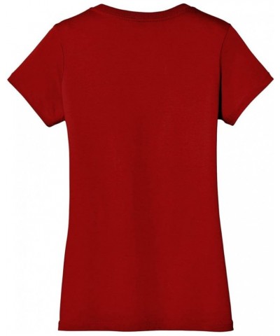 Ladies Perfect Weight V-Neck Tee. DM1170L Classic Red $6.90 T-Shirts