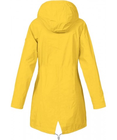 Rain Coats for Women,Womens Fall Fashion 2022 Raincoat Women Lightweight Waterproof Rain Jackets Zip Up Outdoor Hooded Yellow...