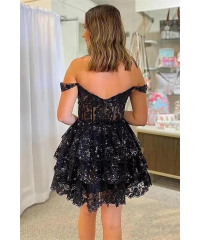 One Shoulder Lace Appliques Homecoming Dress for Teens Sparkly Sequin Tulle Short Formal Dress Cocktail Party Gown ABC60 Z-li...