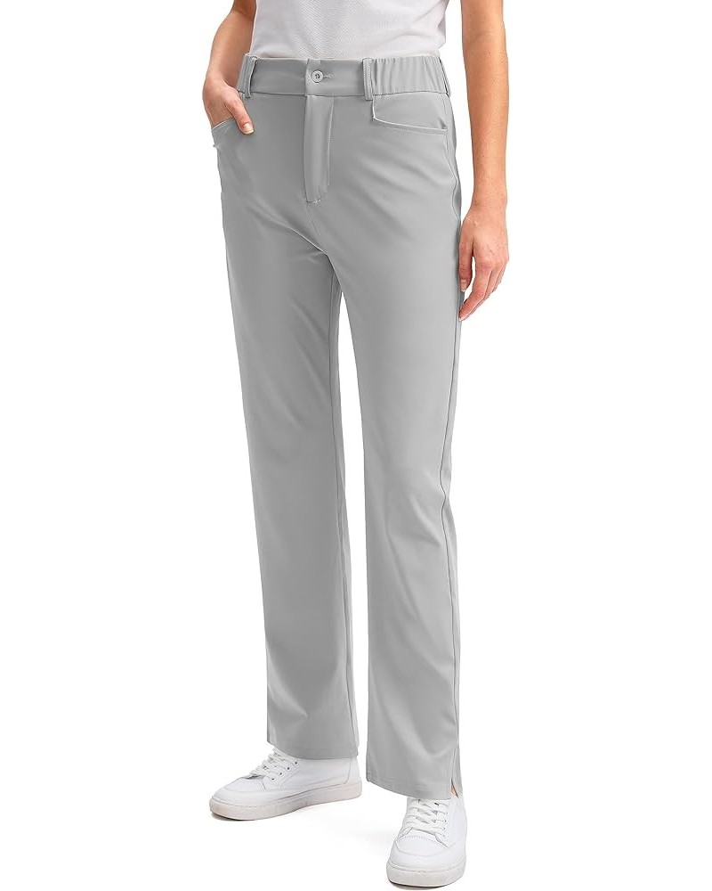 Women's Golf Pants with 5 Pockets High Waisted Quick Dry Stretch Pants for Women Travel Work Casual Grey $17.64 Shirts