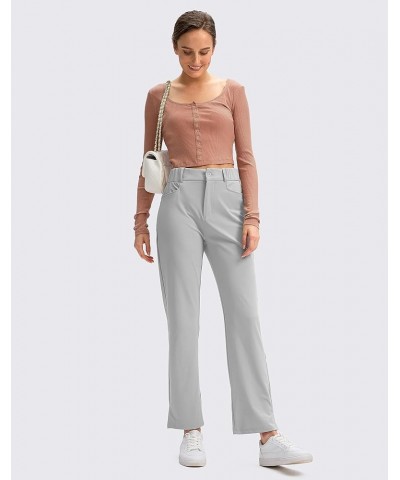 Women's Golf Pants with 5 Pockets High Waisted Quick Dry Stretch Pants for Women Travel Work Casual Grey $17.64 Shirts