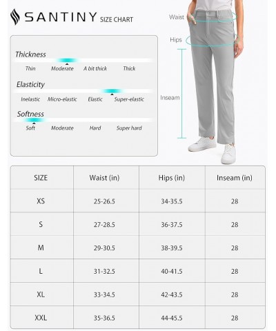 Women's Golf Pants with 5 Pockets High Waisted Quick Dry Stretch Pants for Women Travel Work Casual Grey $17.64 Shirts