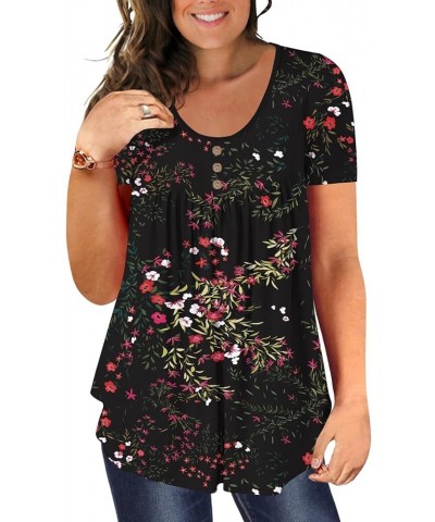 Plus Size Tunic Tops For Women Summer Blouses Casual Shirts 531 Redflower $10.44 Tops