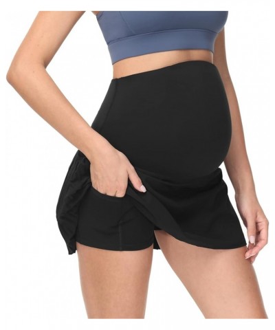 Maternity Tennis Skirts Pleated Golf Skorts Lightweight Athletic Activewear with Inner Shorts Black $15.83 Activewear