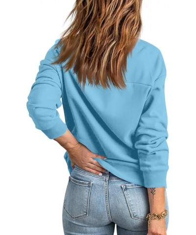 Womens Zip Up Sweatshirts Jackets Long Sleeve Casual Loose Outwear with Pockets 02-sky Blue $15.12 Jackets