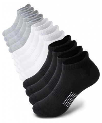 Women's Cushioned Ankle Socks Athletic Running Low Cut Socks 6-9/9-11 6 Pairs Black White Grey $10.99 Activewear