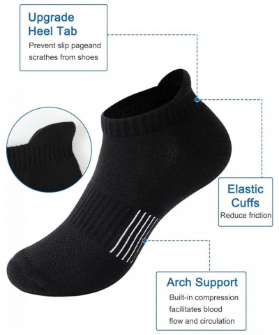 Women's Cushioned Ankle Socks Athletic Running Low Cut Socks 6-9/9-11 6 Pairs Black White Grey $10.99 Activewear