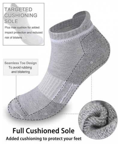 Women's Cushioned Ankle Socks Athletic Running Low Cut Socks 6-9/9-11 6 Pairs Black White Grey $10.99 Activewear