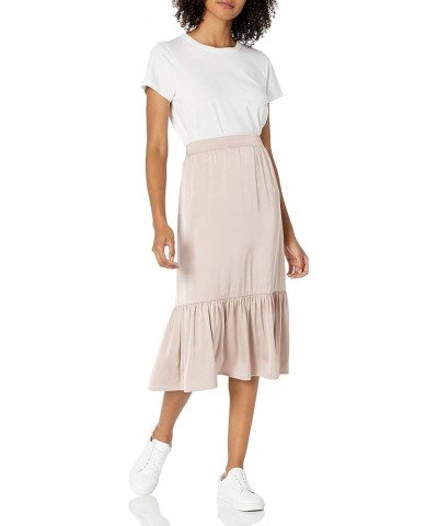 Women's Jerry Wide Hem Elastic Back Pull-on Midi Skirt Silver Cloud $15.97 Skirts