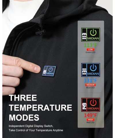 Heated Jacket with Battery Pack Down Insulation 8 Heat Zones Soft Shell Foldable Hood Overheat Protection Blue $56.51 Jackets