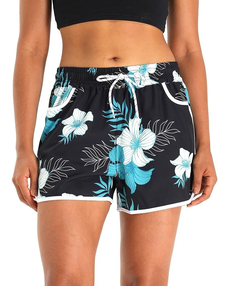 Women's Quick Dry Swim Shorts High Waist Summer Board Shorts Floral Beach Shorts Swim Trunks No Liner 2 Gradient Floral $10.3...