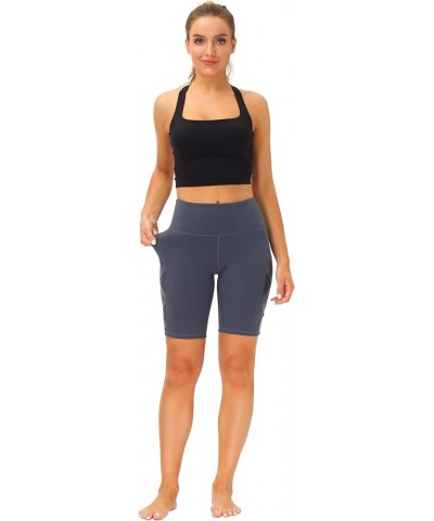 Women's Mesh Leggings Yoga Pants with Pocket, Non See-Through Capri High Waisted Tummy Control 4 Way Stretch 121-blue $15.11 ...