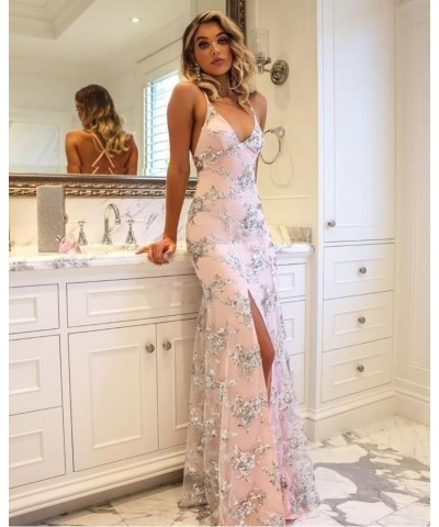 Spaghetti Straps Sequin Prom Dresses Mermaid Tulle Formal Party Dresses Backless Evening Gowns Ocean Blue $40.04 Dresses