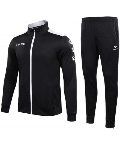 Men's Athletic Tracksuit Long Sleeve Full Zip – Running Sweatsuit Set Unisex 2 Piece Tracksuits Jacket/Jogging pants Black/Wh...