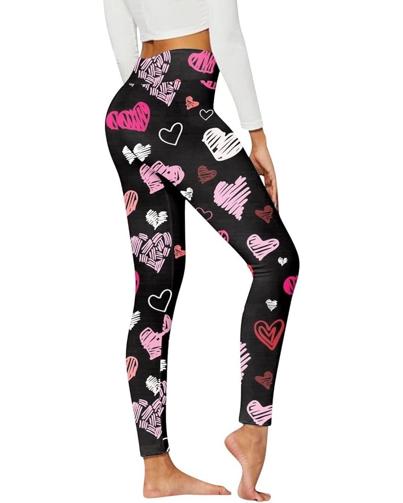 Women's Valentines Day Leggings Tights Love with Hearts Soft Leggings Workout High Waisted Compression Yoga Pants C_i $10.32 ...