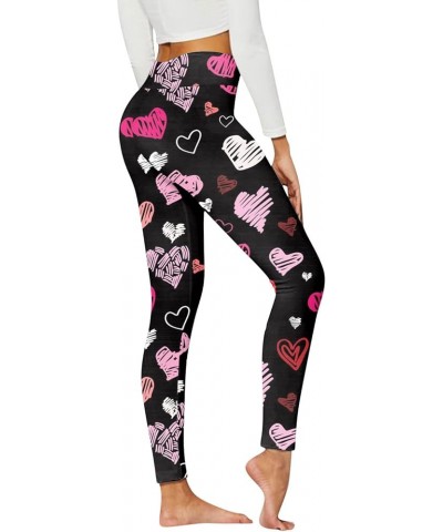 Women's Valentines Day Leggings Tights Love with Hearts Soft Leggings Workout High Waisted Compression Yoga Pants C_i $10.32 ...