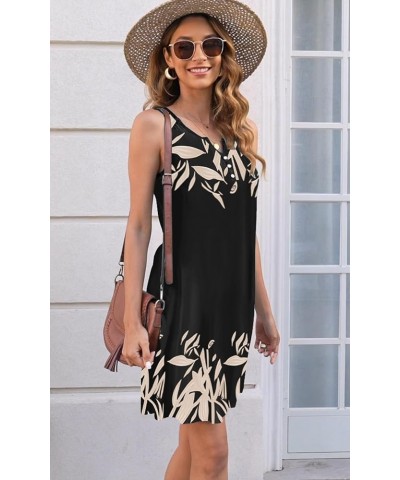 Womens Summer Dress 2024 Casual Button Down V Neck Sleeveless Fashion Boho Floral Beach Dress Sundress A-Line Dress Flower2 $...