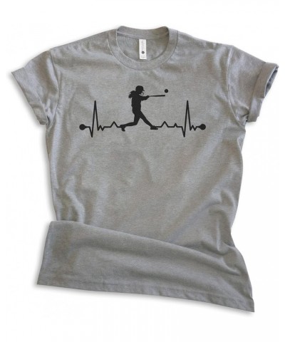 Softball Batter Heartbeat, Unisex Women's Shirt, I Love Softball Batter Lover Player Coach Gift Dark Heather Gray $12.47 T-Sh...