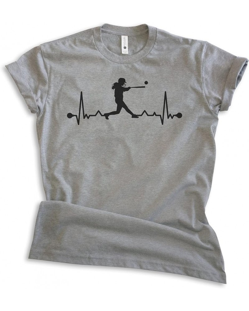 Softball Batter Heartbeat, Unisex Women's Shirt, I Love Softball Batter Lover Player Coach Gift Dark Heather Gray $12.47 T-Sh...