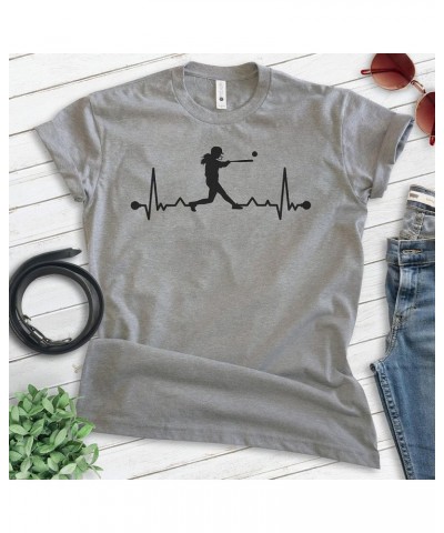 Softball Batter Heartbeat, Unisex Women's Shirt, I Love Softball Batter Lover Player Coach Gift Dark Heather Gray $12.47 T-Sh...