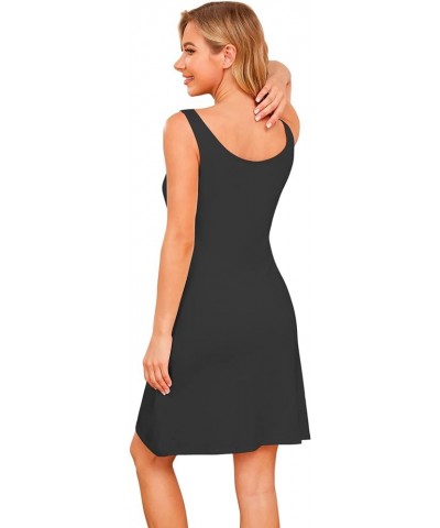 Dress with Built in Bra Tank Dress for Women Sleeveless Cotton Beach Summer Dress Black $13.20 Dresses