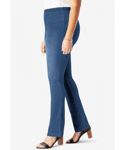 Women's Plus Size Petite Straight-Leg Comfort Stretch Jean Indigo Wash $17.16 Leggings