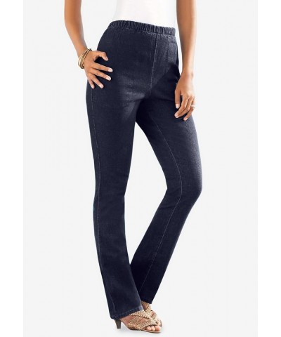 Women's Plus Size Petite Straight-Leg Comfort Stretch Jean Indigo Wash $17.16 Leggings