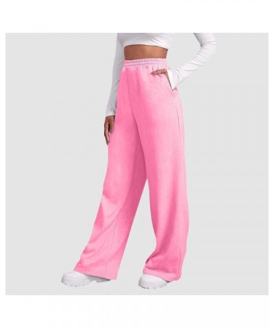 Womens Cargo Sweatpants Wide Leg Y2k Pants for Women High Waisted Casual Loose Trousers Loose Fit for Yoga Trousers 4-pink $6...