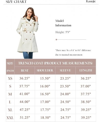 Women's Trench Coat Double Breasted Classic Lapel Overcoat Belted Jacket with Detachable Hood Navy Blue $34.44 Coats