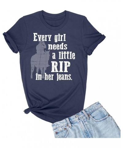 Every Girl Needs A Little RIP in Her Jeans Mens Women T-Shirt Mens Navy Blue $13.24 T-Shirts