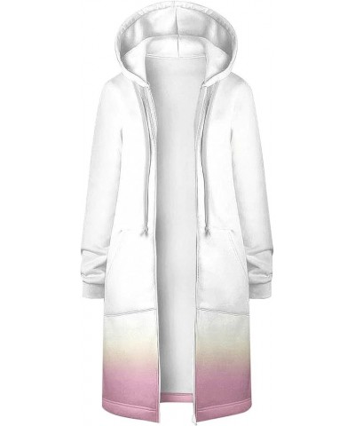 Women Fall Fashion Jacket Tie Dye Long Trench Coat Cotton Fleece Warm Hoodies Jackets Outwear W-u98 Pink $4.05 Hoodies & Swea...