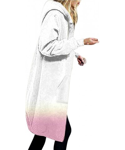 Women Fall Fashion Jacket Tie Dye Long Trench Coat Cotton Fleece Warm Hoodies Jackets Outwear W-u98 Pink $4.05 Hoodies & Swea...