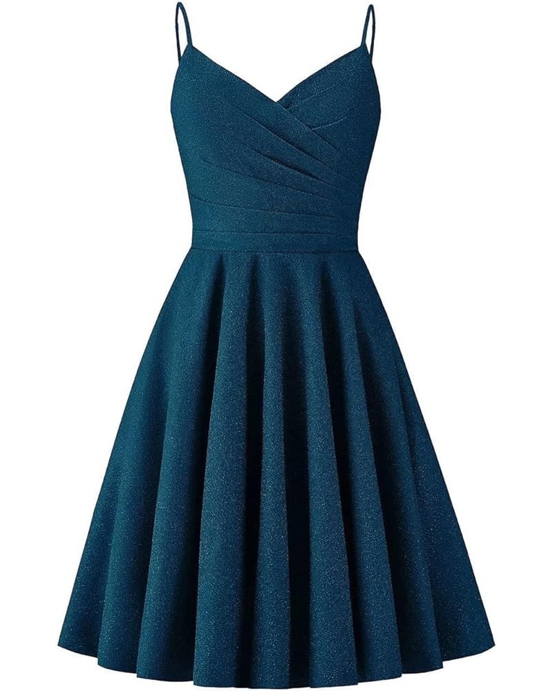 Short Prom Dress Womens Dresses Glitter Homecoming Dresses for Teens Formal Midi Cocktail Dress Teal $32.64 Dresses