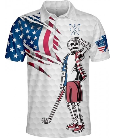 One Nation Under God American Flag Jesus Christian Patriotic Men's Polo Shirt - 4th of July 1776 US Eagle Golf Polos for Men ...