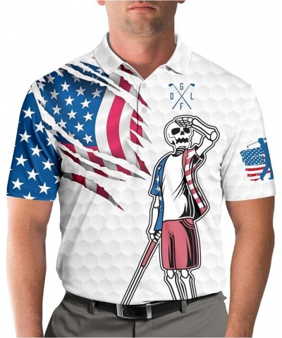 One Nation Under God American Flag Jesus Christian Patriotic Men's Polo Shirt - 4th of July 1776 US Eagle Golf Polos for Men ...