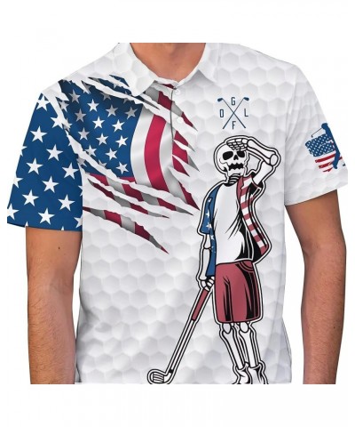 One Nation Under God American Flag Jesus Christian Patriotic Men's Polo Shirt - 4th of July 1776 US Eagle Golf Polos for Men ...