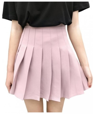 Women Girls Short High Waist Pleated Skater Tennis Skirt Pink $11.27 Skirts