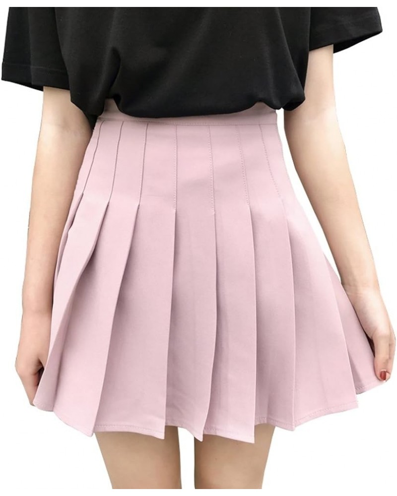 Women Girls Short High Waist Pleated Skater Tennis Skirt Pink $11.27 Skirts