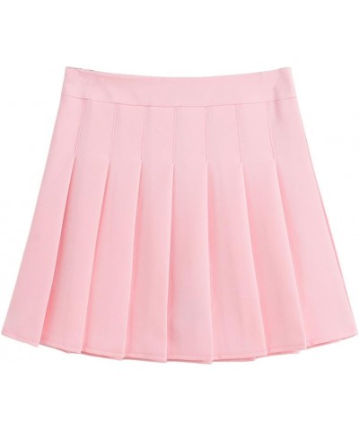 Women Girls Short High Waist Pleated Skater Tennis Skirt Pink $11.27 Skirts