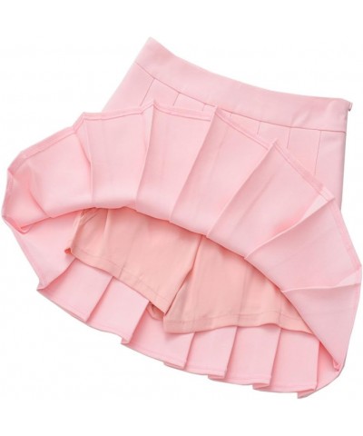 Women Girls Short High Waist Pleated Skater Tennis Skirt Pink $11.27 Skirts