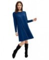 Women's Plus Size Knit Trapeze Dress Evening Blue $22.97 Dresses