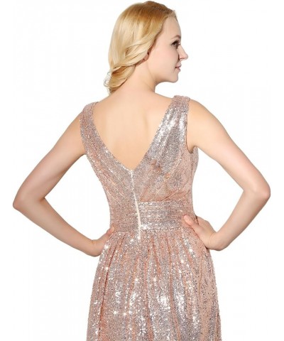 Women's Formal Prom Dreeses Sequin Bridesmaid Dress Ball Gowns 349-rose Gold $38.95 Dresses