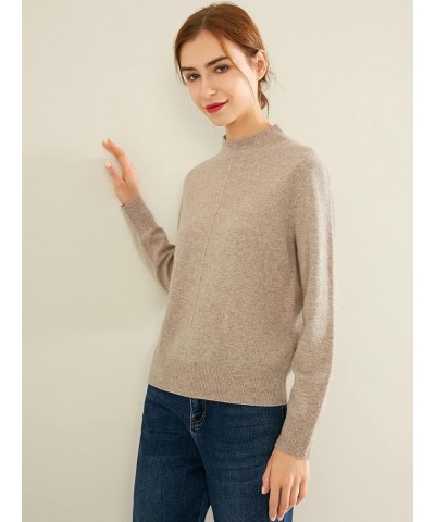 Woman's Merino Wool Sweater Women Crewneck Long Sleeve Pullover Light Brown $35.16 Sweaters