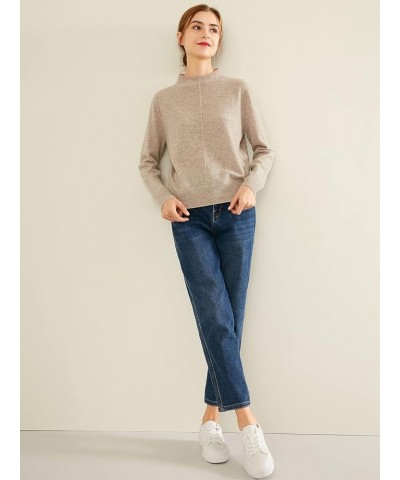 Woman's Merino Wool Sweater Women Crewneck Long Sleeve Pullover Light Brown $35.16 Sweaters