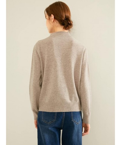 Woman's Merino Wool Sweater Women Crewneck Long Sleeve Pullover Light Brown $35.16 Sweaters