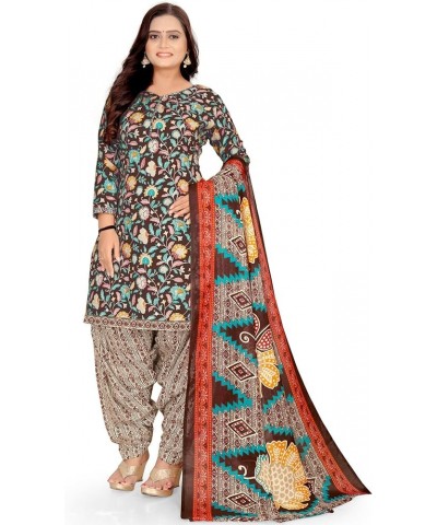 Indian Ready to Wear Patiyala Salwar Suit with Dupatta for Women & Girls Brown-2 $25.51 Suits